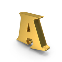 Toon Style Capital Alphabet A Gold PNG & PSD Images