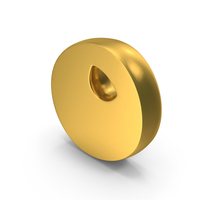 Toon Style Capital Alphabet O Gold PNG & PSD Images