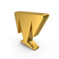 Toon Style Capital Alphabet T Gold PNG & PSD Images