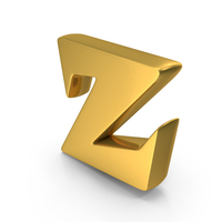 Toon Style Capital Alphabet Z Gold PNG & PSD Images