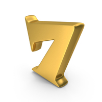 Gold Toon Style Number 7 PNG & PSD Images