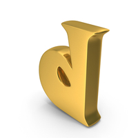 Gold Toon Style Small Alphabet D PNG & PSD Images