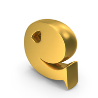Toon Style Small Alphabet E Gold PNG & PSD Images