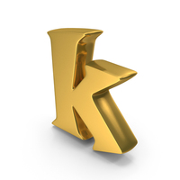 Toon Style Small Alphabet K Gold PNG & PSD Images