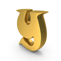 Gold Toon Style Small Alphabet Y PNG & PSD Images
