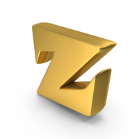 Toon Style Small Alphabet Z Gold PNG & PSD Images