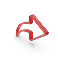 Red Glass Curved Arrow Symbol PNG & PSD Images
