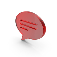 Red Glass Chat Bubble Comment Icon PNG & PSD Images