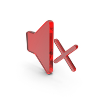 Red Glass Sound Mute Symbol PNG & PSD Images
