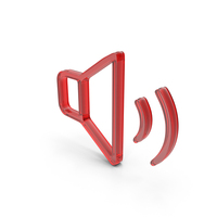 Red Glass Speaker Symbol PNG & PSD Images