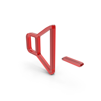 Red Glass Volume Reduce Symbol PNG & PSD Images