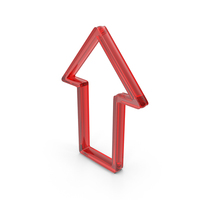 Red Glass Up Arrow Symbol PNG & PSD Images