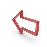 Red Glass Web Left Arrow Symbol PNG & PSD Images