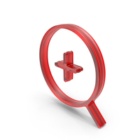Red Zoom In Magnifying Glass Symbol PNG & PSD Images