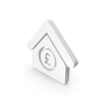 White Home With Pound Money Symbol PNG & PSD Images