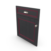 Classic Patina Black & Red Kitchen Facade PNG & PSD Images