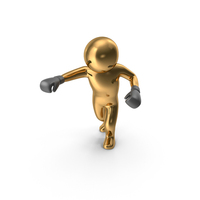 Gold Stickman Boxing PNG & PSD Images