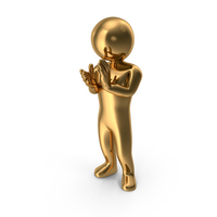 Gold Stickman Clapping Hands PNG & PSD Images