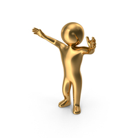 Gold Stickman Greeting PNG & PSD Images