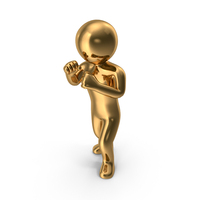 Gold Stickman Guarding PNG & PSD Images