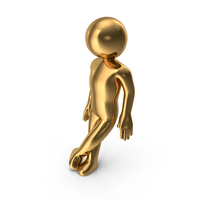 Gold Stickman Leaning PNG & PSD Images