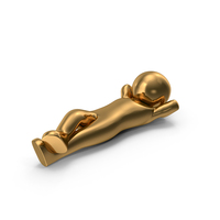 Gold Stickman Lying PNG & PSD Images