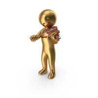Gold Stickman Playing Violin PNG & PSD Images