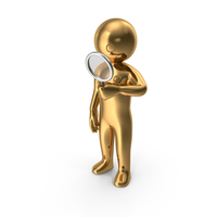 Gold Stickman Searching PNG & PSD Images