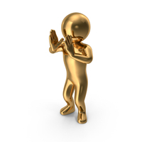 Gold StickMan Shouting PNG & PSD Images