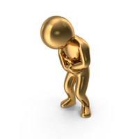 Gold Stickman Sick PNG & PSD Images