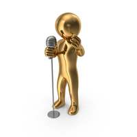 Gold Stickman Singing PNG & PSD Images