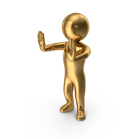 Gold Stickman Stop PNG & PSD Images