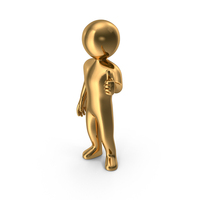 Gold Stickman Thumbs Up PNG & PSD Images