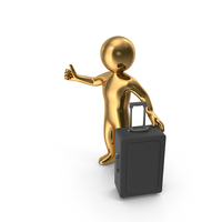 Gold Stickman Travelling PNG & PSD Images