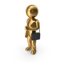 Gold Stickman Travelling PNG & PSD Images