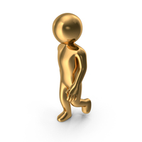 Gold Stickman Walking PNG & PSD Images