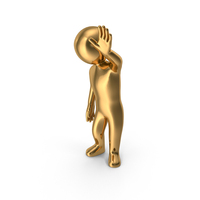 Gold Stickman Waving PNG & PSD Images