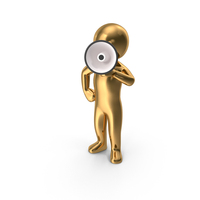 Gold Stickman With Loud Speaker PNG & PSD Images