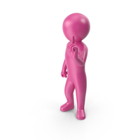 Pink Stickman Attention PNG & PSD Images