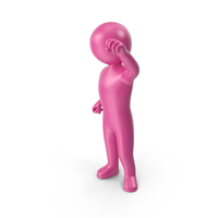 Pink Stickman Cheering PNG & PSD Images