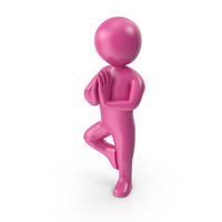 Pink Stickman Doing Yoga PNG & PSD Images
