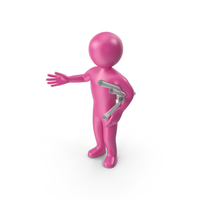 Pink Stickman Holding Blueprints PNG & PSD Images