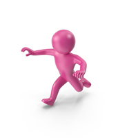 Pink Stickman Jumping PNG & PSD Images