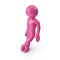Pink Stickman Leaning PNG & PSD Images