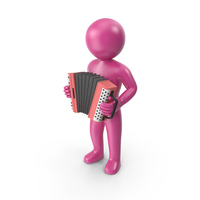 Pink Stickman Playing Accordion PNG & PSD Images