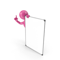 Pink Stickman Presenting PNG & PSD Images