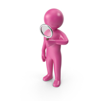 Pink Stickman Searching PNG & PSD Images