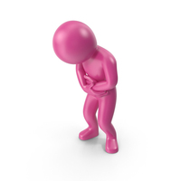 Pink Stickman Sick PNG & PSD Images