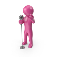 Pink Stickman Singing PNG & PSD Images