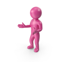 Pink Stickman Talking PNG & PSD Images